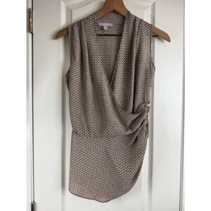 Chelsea28 Women's Sleeveless Faux Wrap Asymmetrical Blouse Top Size XS